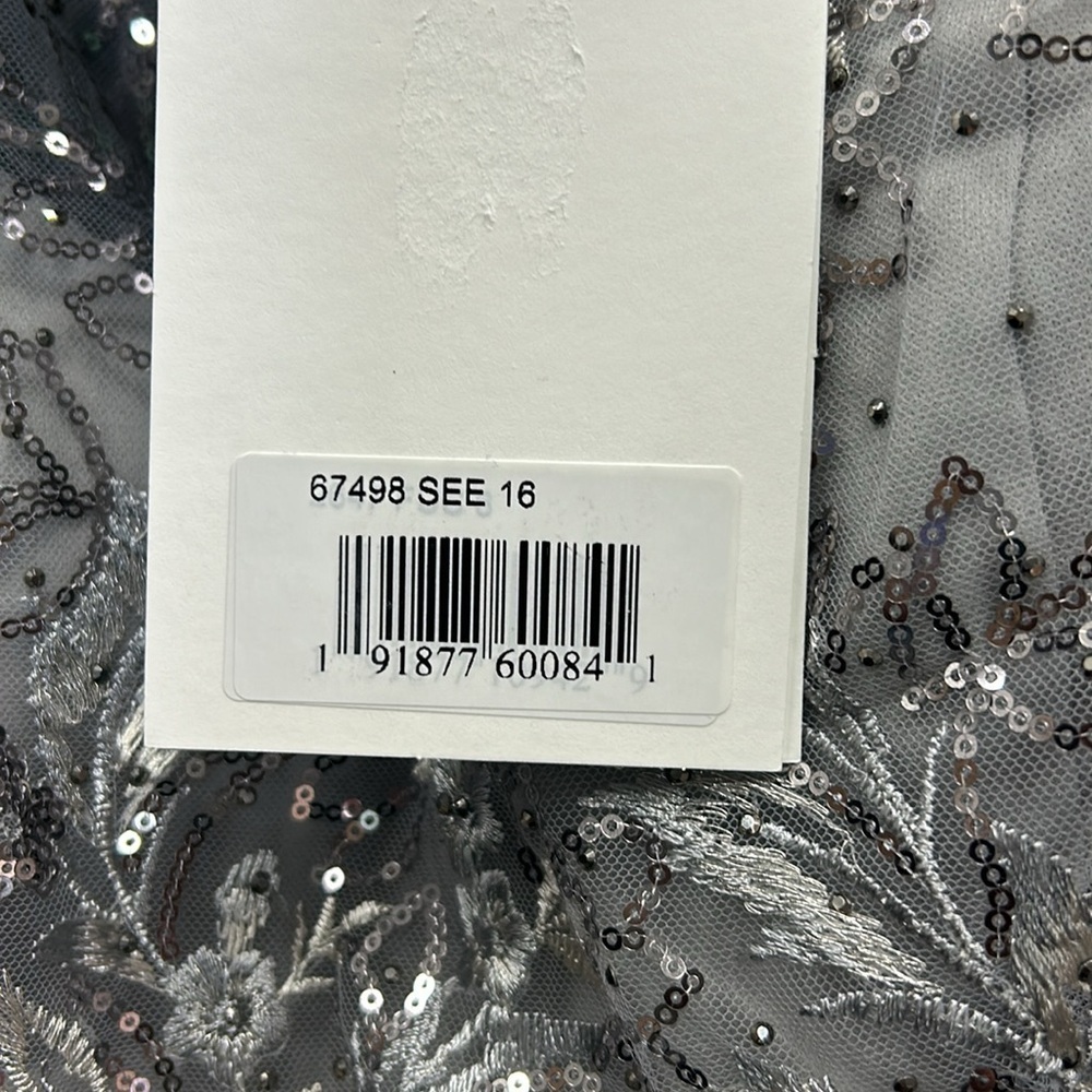 Mac Duggal 67498 NWT FLORAL EMBROIDERED ILLUSION LONG SLEEVE GOWN - Picture 9 of 10